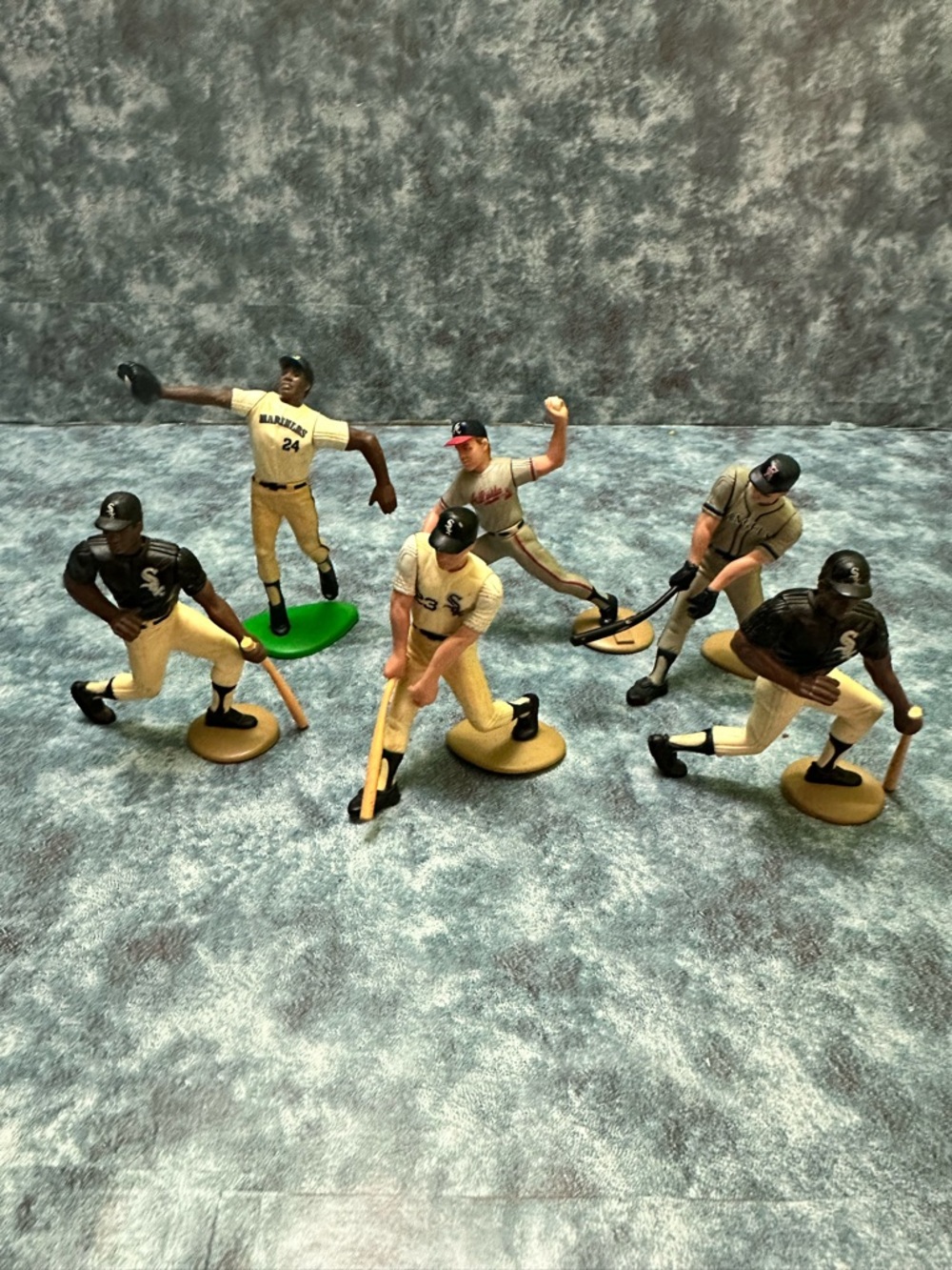 MLB Baseball vintage 90’s Player Figurine Set - Beige, Black and Green Accents